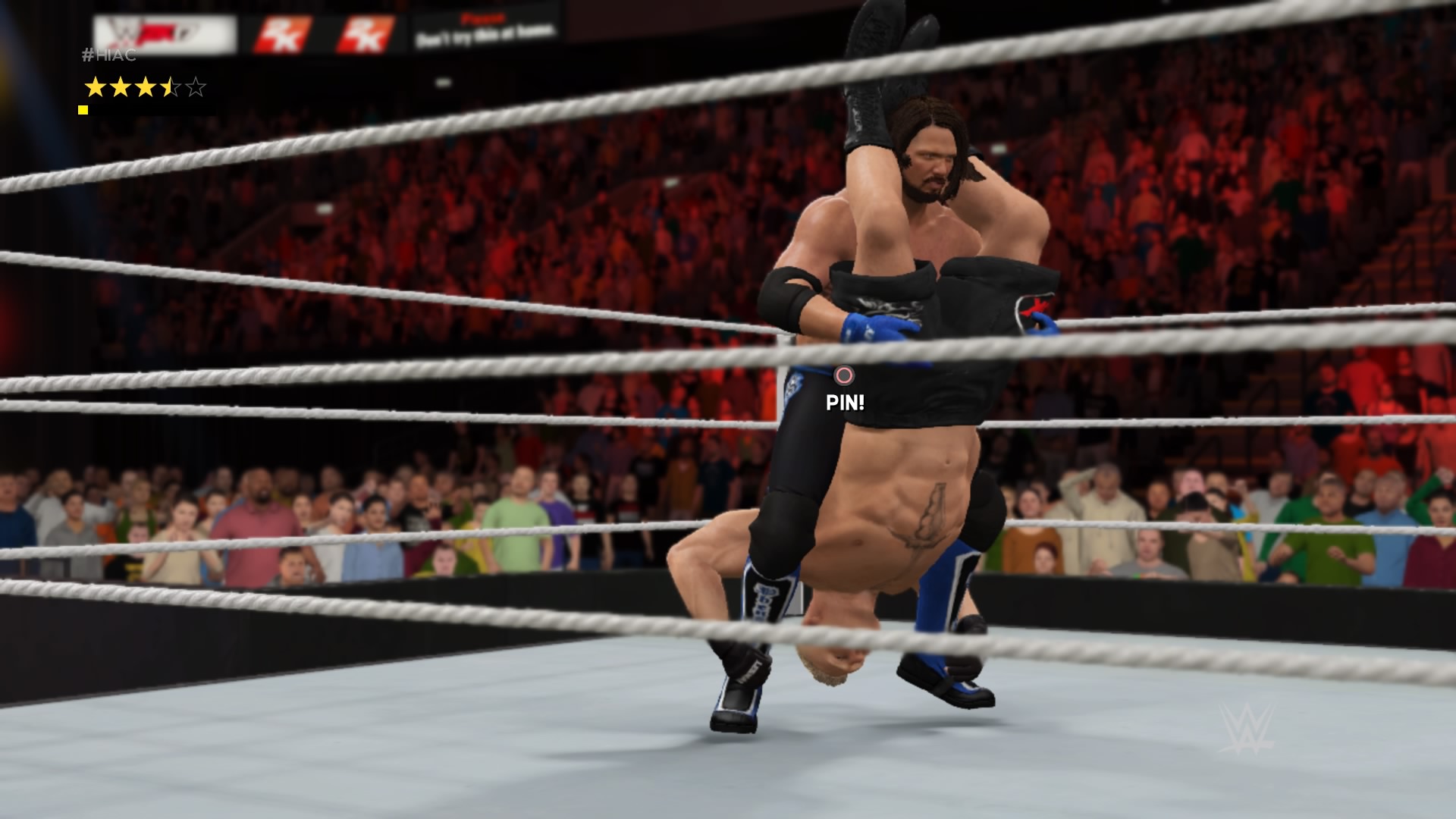 Bisher nur im Videospiel zu sehen: AJ Styles vs Brock Lesnar Quelle: Screenshot WWE 2k17